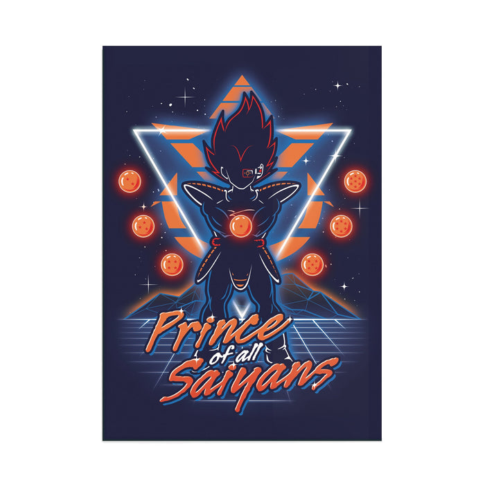 Retro Saiyan Prince - Acrylic Wall Art Poster