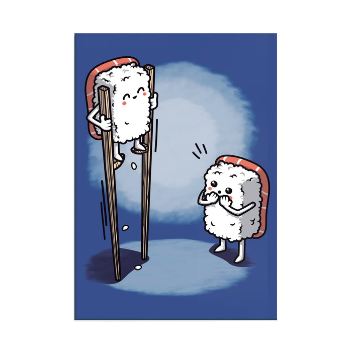 Sushi in Chopsticks - Acrylic Wall Art Poster