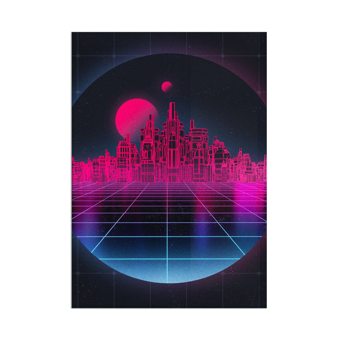 Retro Cityscape - Acrylic Wall Art Poster Print