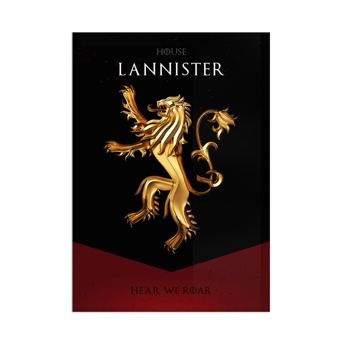 GOT House Lannister - Acrylic Wall Art Poster Print