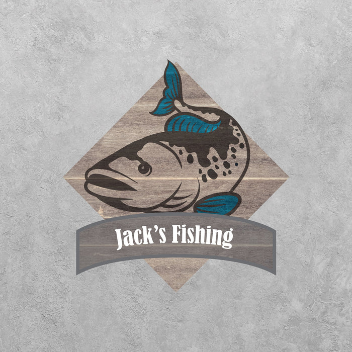 Personalised Fishing Sign (YOUR NAME), Fisherman Signage Home Bar Indoor Outdoor Name Sign Gift Present