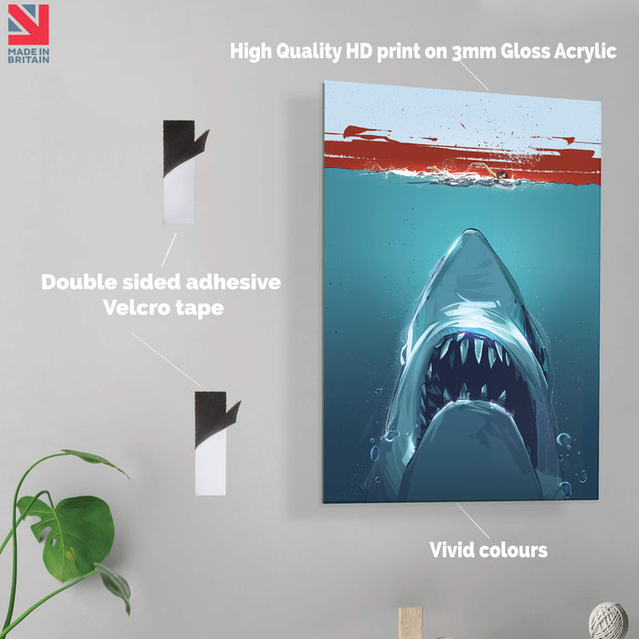 JAWS Movie Poster Print - Acrylic Wall Art