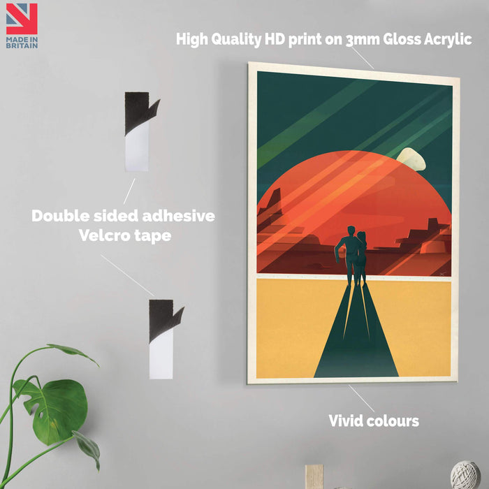Phobos Deimos Mars Poster - Acrylic Wall Art Print