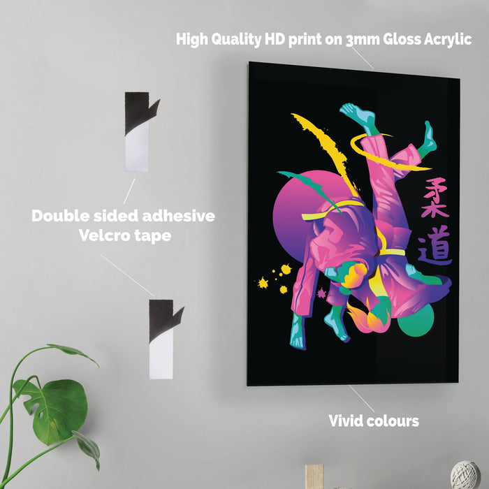 Judo Neon - Acrylic Wall Art Poster Print