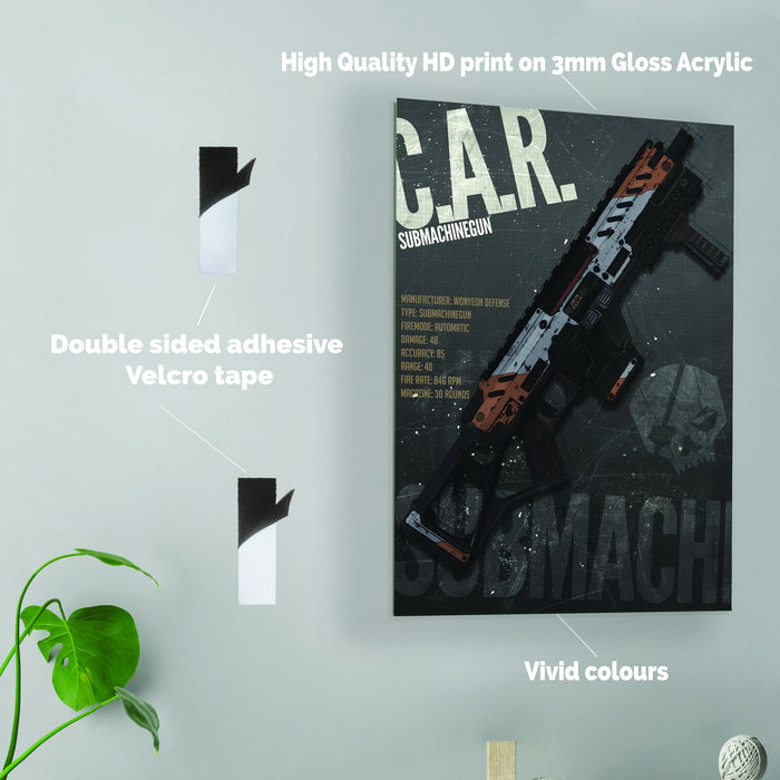 Gun Car - Printed Acrylic Wall Art Poster