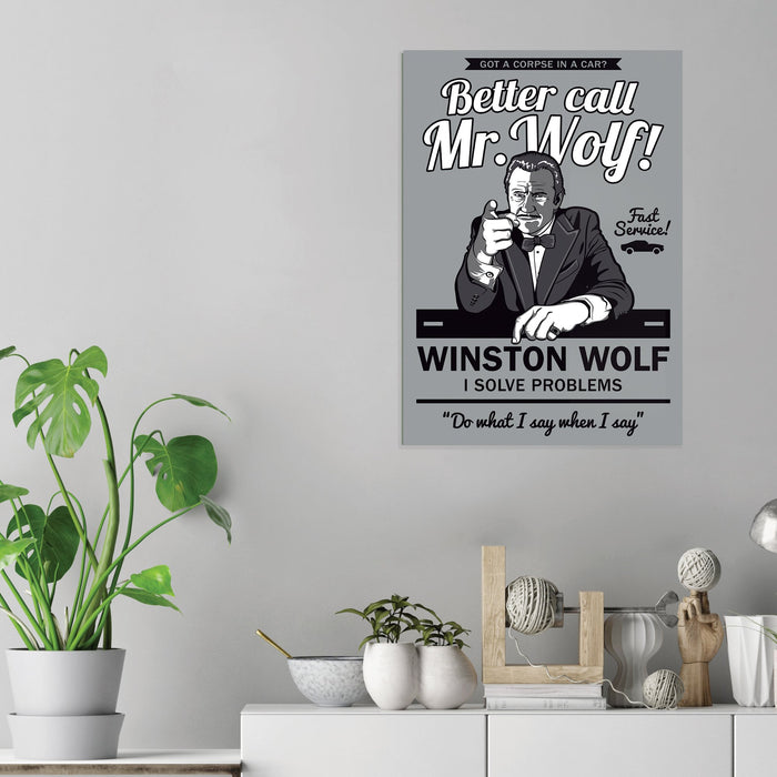 Better Call Mr. Wolf - Acrylic Wall Art Poster