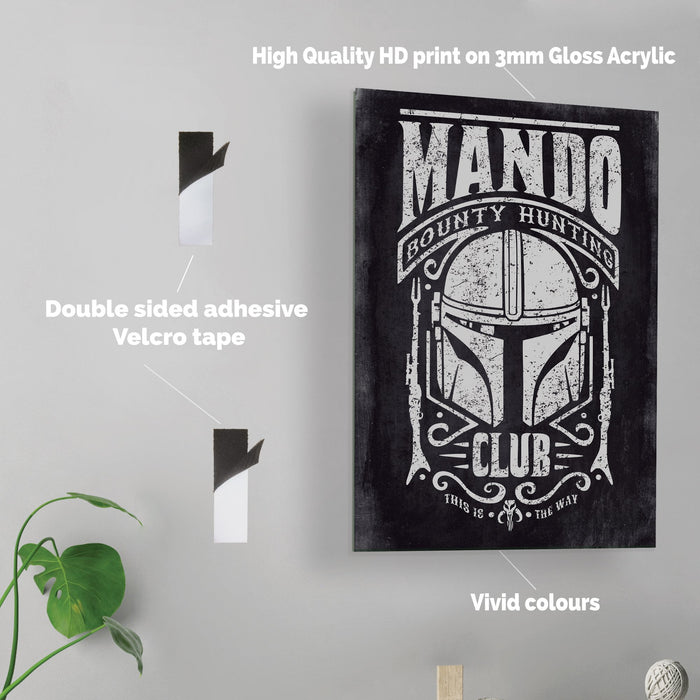 Mando Bounty Hunting Club - Acrylic Wall Art Poster