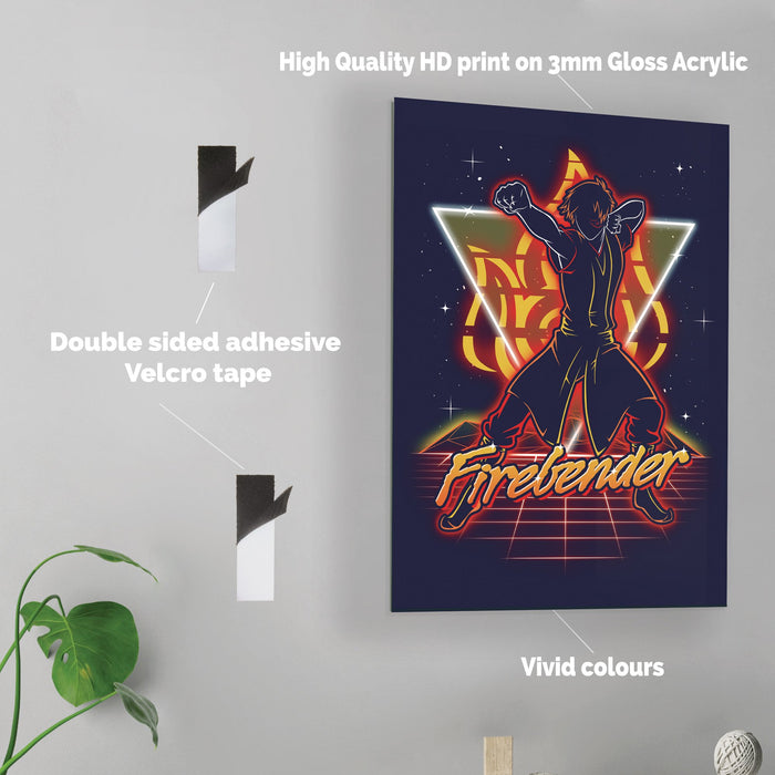 Retro Firebender - Acrylic Wall Art Poster