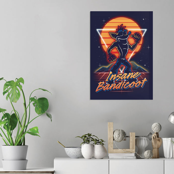 Retro Insane Bandicoot - Acrylic Wall Art Poster