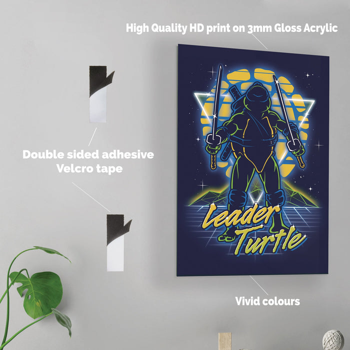 Retro Leader Turtle - Acrylic Wall Art Poster