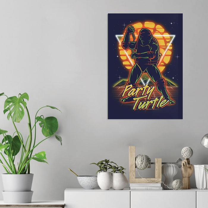 Retro Party Turtle - Acrylic Wall Art Poster
