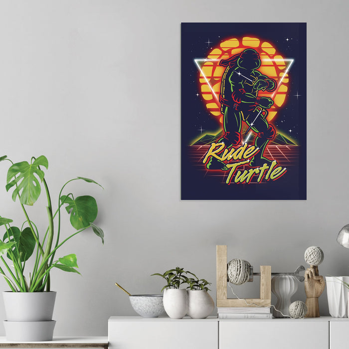 Retro Rude Turtle - Acrylic Wall Art Poster