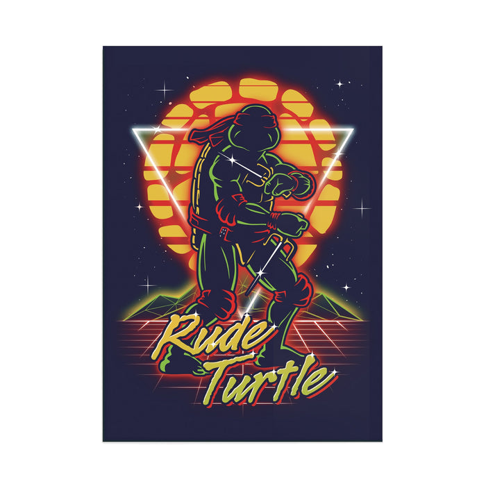 Retro Rude Turtle - Acrylic Wall Art Poster