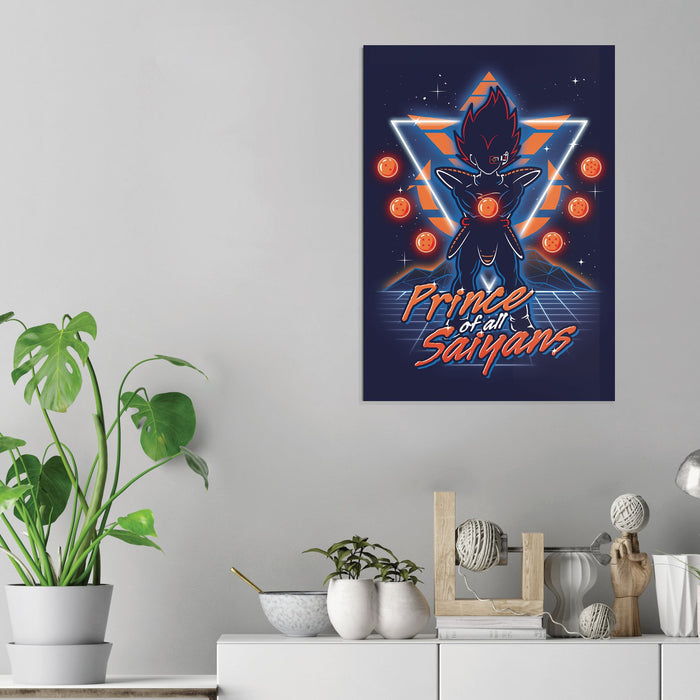 Retro Saiyan Prince - Acrylic Wall Art Poster