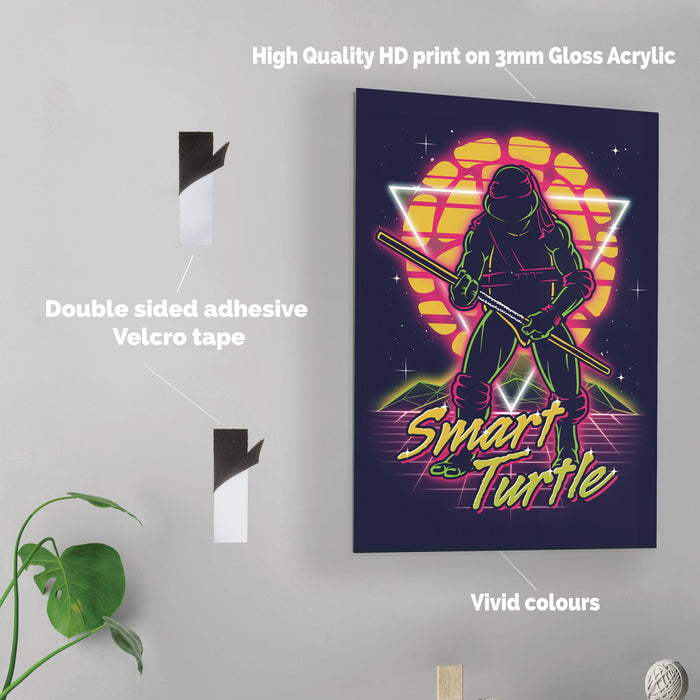Retro Smart Turtle - Acrylic Wall Art Poster