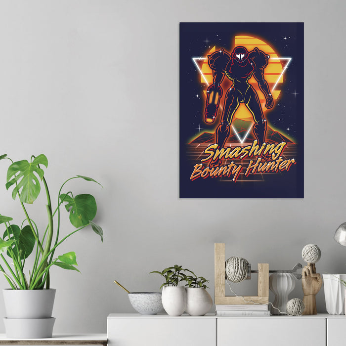 Retro Smashing Bounty Hunter - Acrylic Wall Art Poster