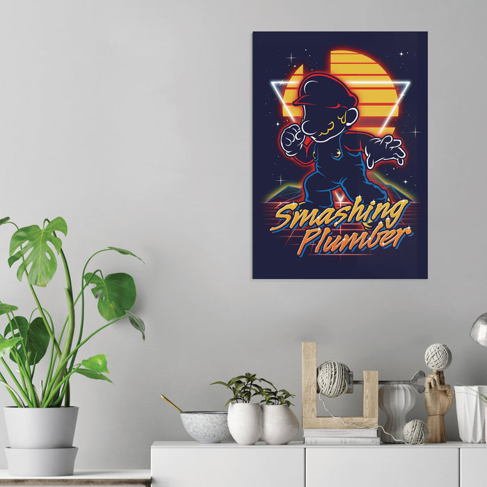 Retro Smashing Plumber - Acrylic Wall Art Poster