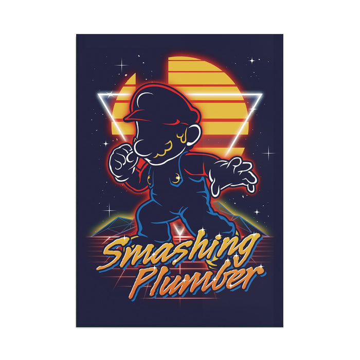 Retro Smashing Plumber - Acrylic Wall Art Poster