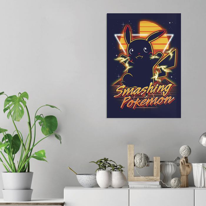 Retro Smashing Pocket Monster - Acrylic Wall Art Poster