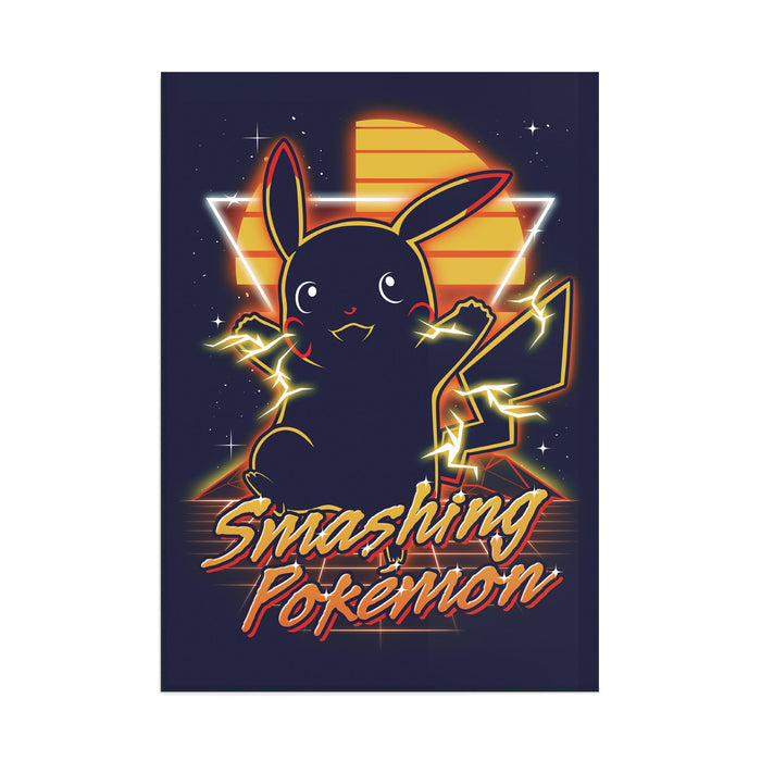 Retro Smashing Pocket Monster - Acrylic Wall Art Poster