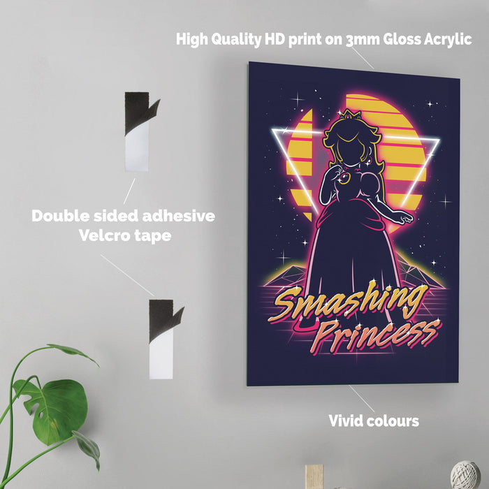 Retro Smashing Princess - Acrylic Wall Art Poster