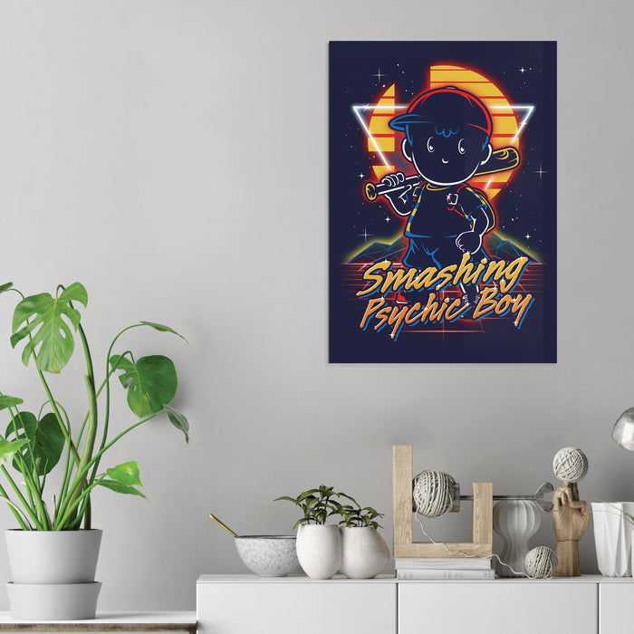 Retro Smashing Psychic Boy - Acrylic Wall Art Poster