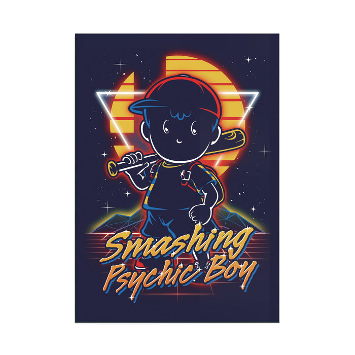 Retro Smashing Psychic Boy - Acrylic Wall Art Poster