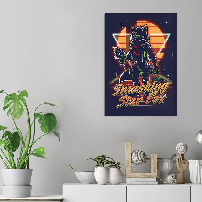 Retro Smashing Star Fox - Acrylic Wall Art Poster