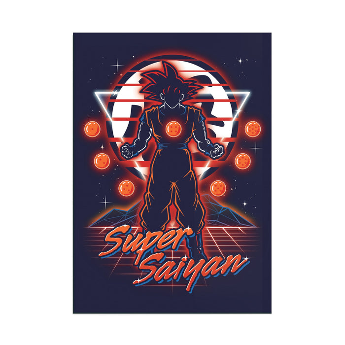 Retro Super Saiyan - Acrylic Wall Art Poster