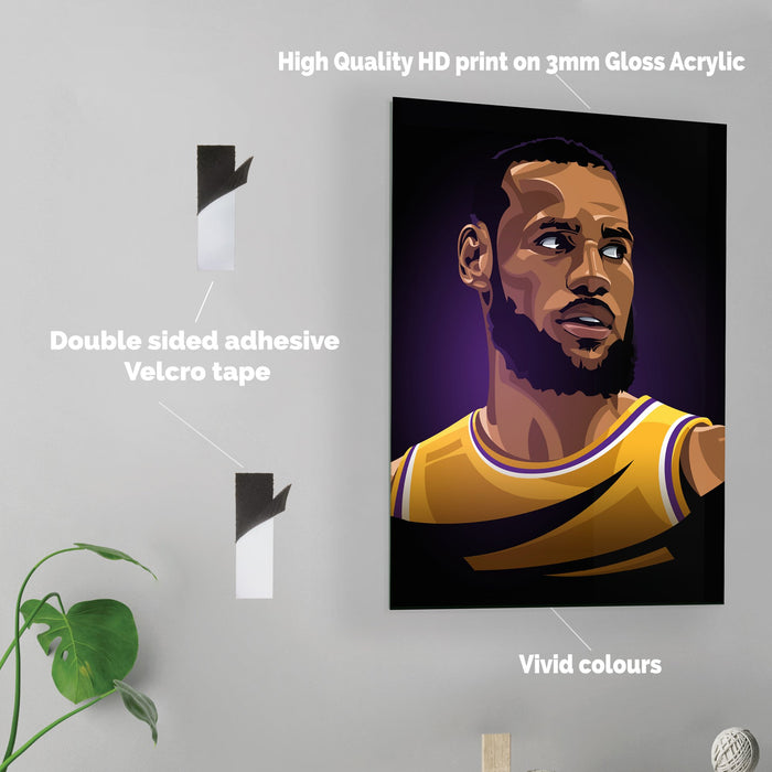 Lebron James - Acrylic Wall Art Poster Print