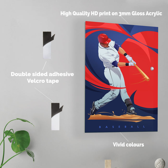 Baseball - Acrylic Wall Art Poster Print