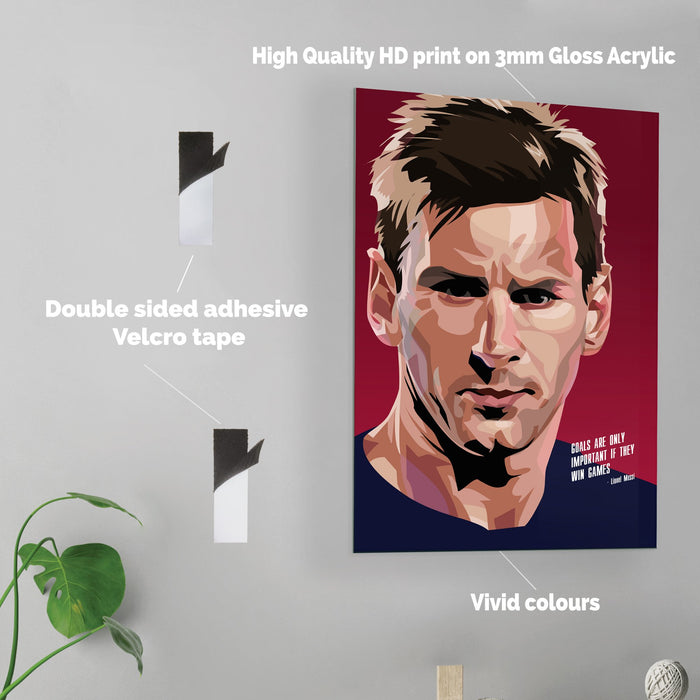 Messi - Acrylic Wall Art Poster Print