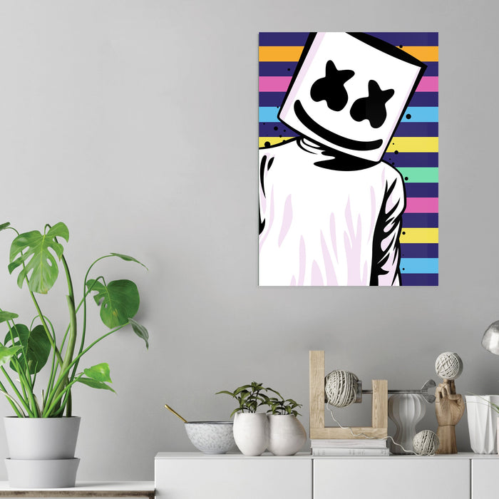 Marshmello Face - Acrylic Wall Art Poster Print