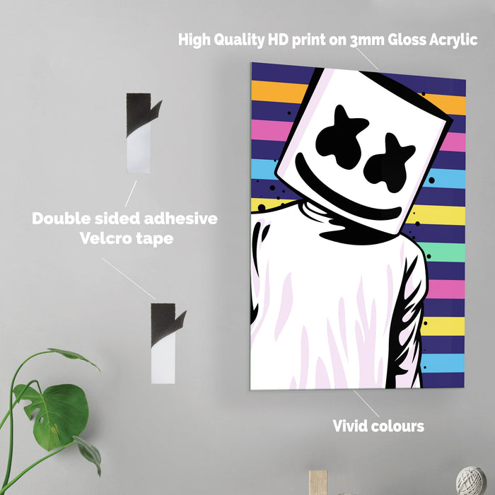 Marshmello Face - Acrylic Wall Art Poster Print