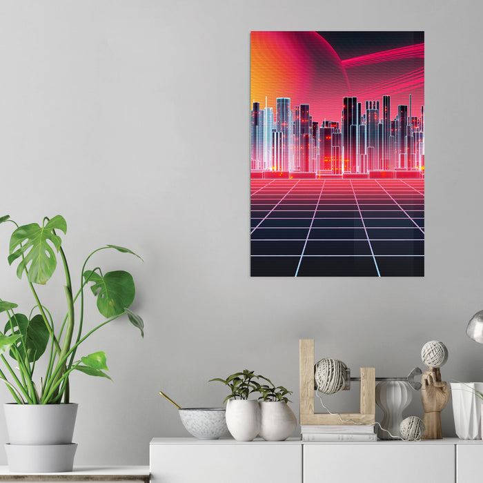 Retro Cityscape - Acrylic Wall Art Poster Print