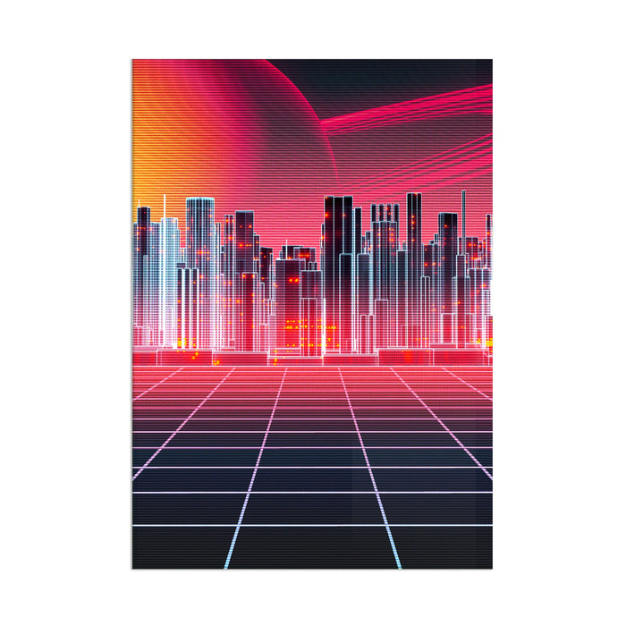 Retro Cityscape - Acrylic Wall Art Poster Print