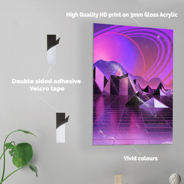 Retro Landscape - Acrylic Wall Art Poster Print