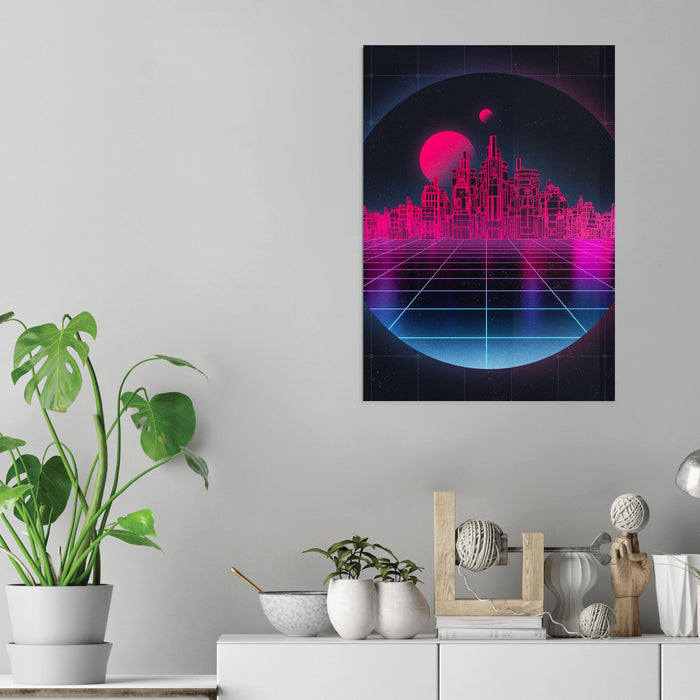 Retro Cityscape - Acrylic Wall Art Poster Print