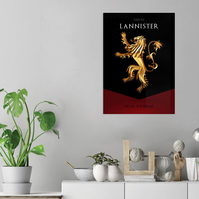 GOT House Lannister - Acrylic Wall Art Poster Print