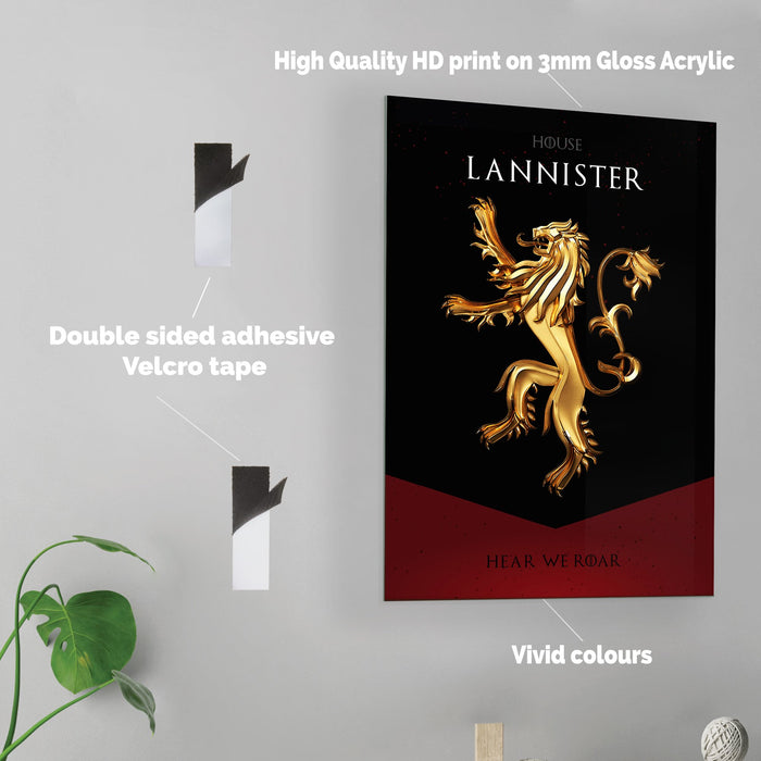 GOT House Lannister - Acrylic Wall Art Poster Print