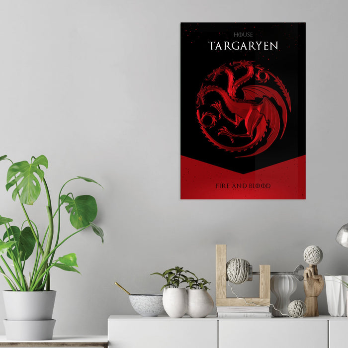 GOT House Targaryen - Acrylic Wall Art Poster Print
