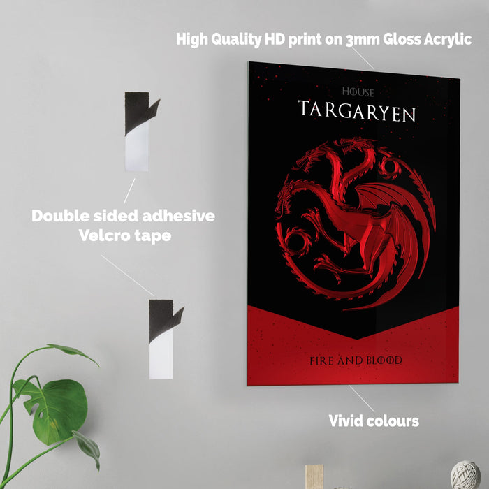 GOT House Targaryen - Acrylic Wall Art Poster Print