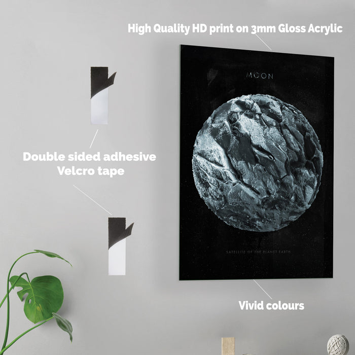 Abstract Moon - Acrylic Wall Art Poster Print