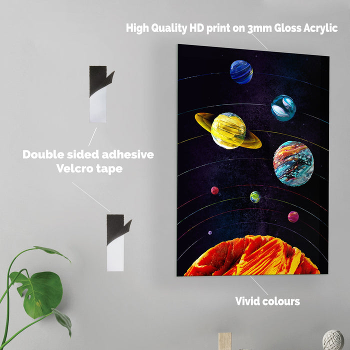 Abstract Solar System - Acrylic Wall Art Poster Print