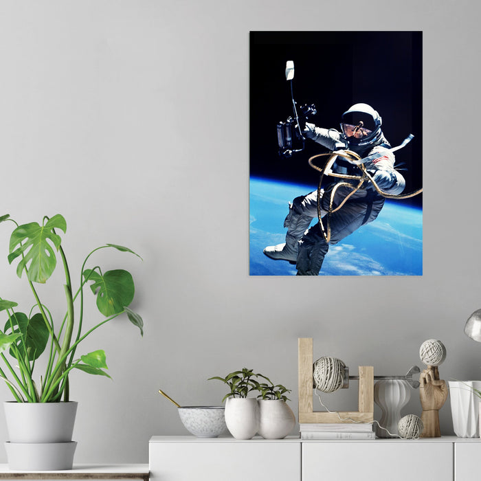 Astronaut above Earth - Acrylic Wall Art Poster Print
