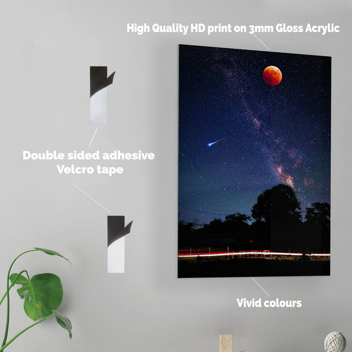 Red Moon Sky - Acrylic Wall Art Poster Print