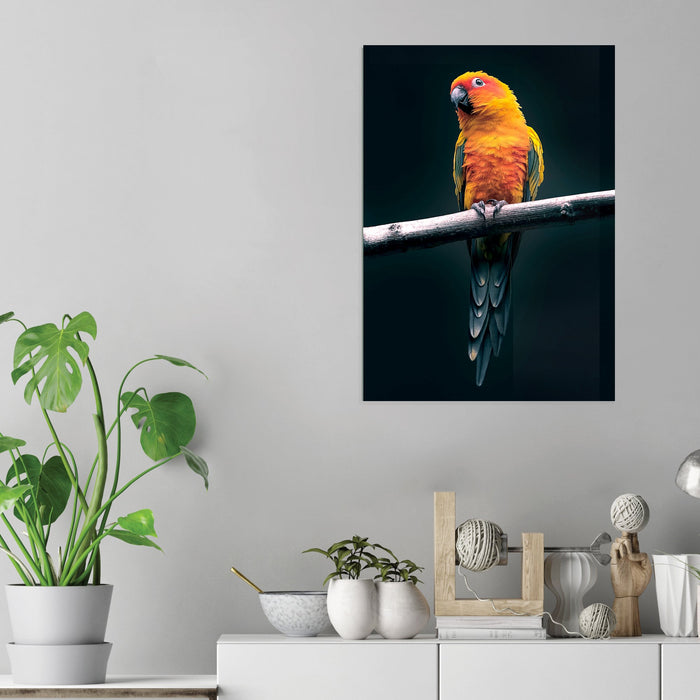 Orange Parrot - Acrylic Wall Art Poster Print