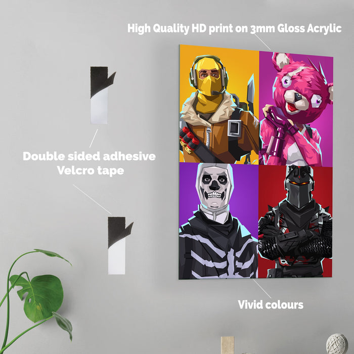 Fortnite Team - Acrylic Wall Art Poster Print