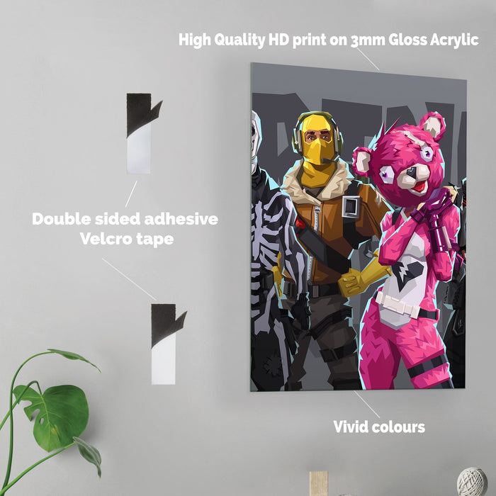 Fortnite Team - Acrylic Wall Art Poster Print