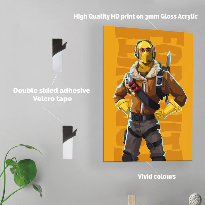Fortnite Raptor - Acrylic Wall Art Poster Print
